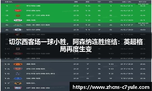 切尔西客场一球小胜，阿森纳连胜终结：英超格局再度生变